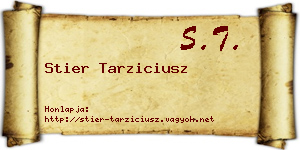 Stier Tarziciusz névjegykártya